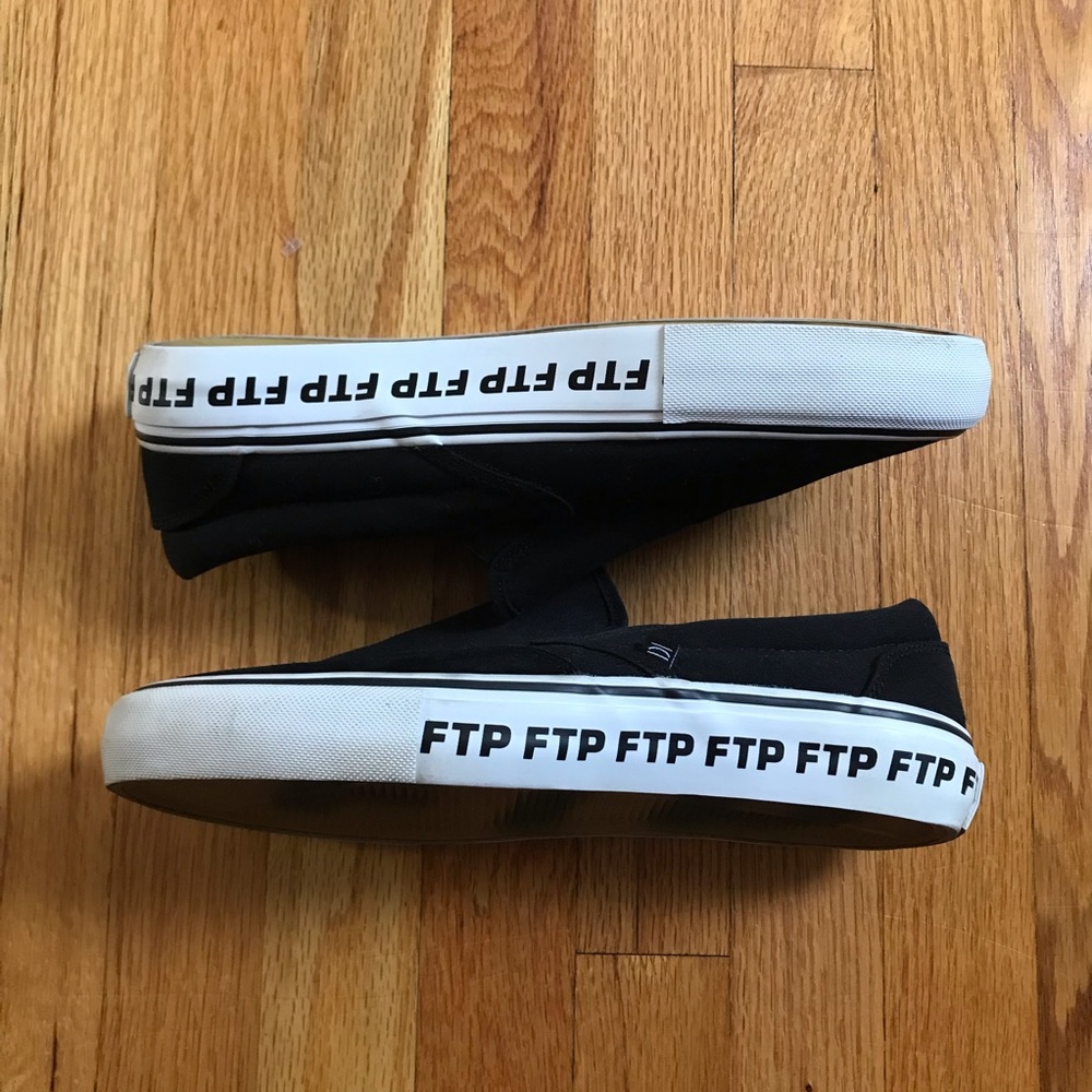 FTP Donny Black and White Slip-On Sneakers 9.5